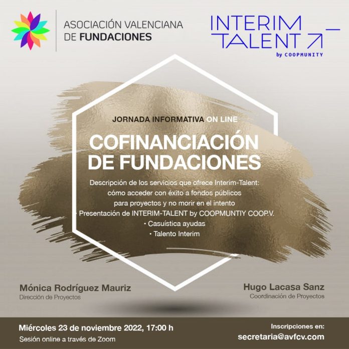 Cartel de la jornada de cofinanciación de fundaciones de la Asociación Valenciana de Fundaciones