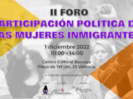 Cartel del II Foro de Por Ti Mujer sobre el papel de las mujeres inmigrantes en política