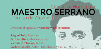 Cartel del concierto-homenaje del Tiempo de Zarzuela al Maestro Serrano